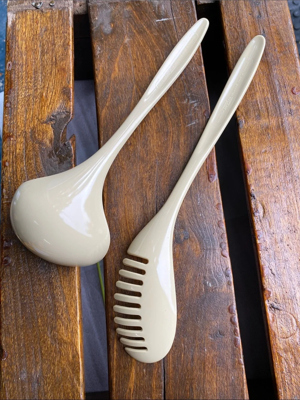 VTG Hutzler Melamine Cream Ladle #525 Cream Pasta Server #534 BPA-Free Thailand